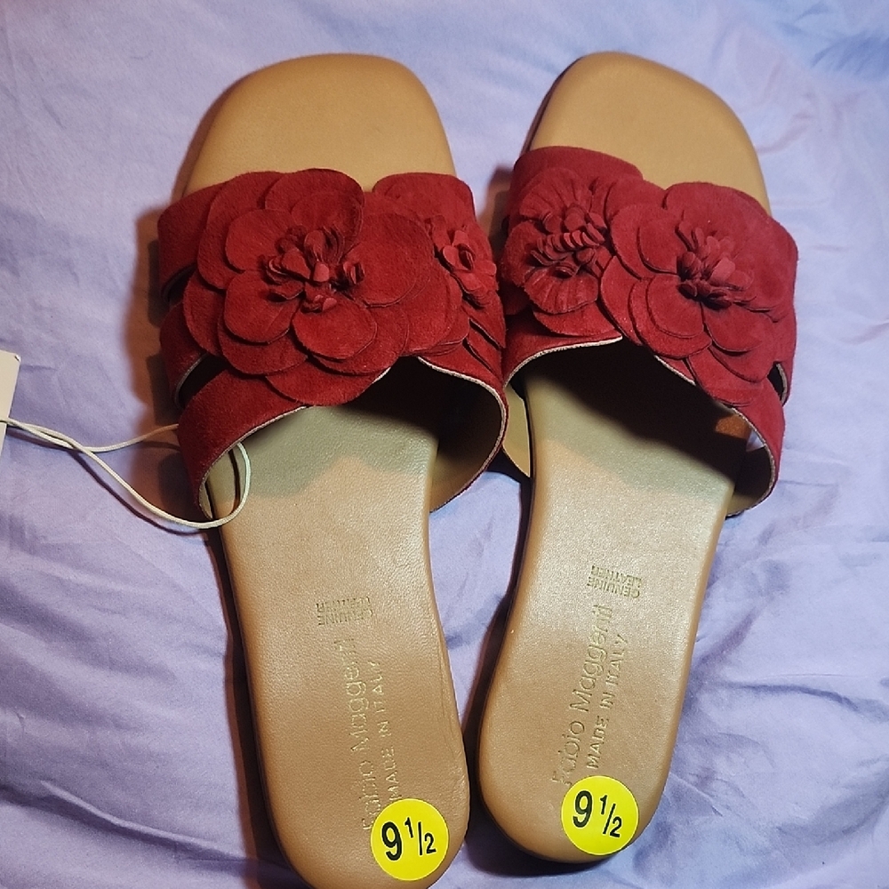 Elegant Red Floral Sandals